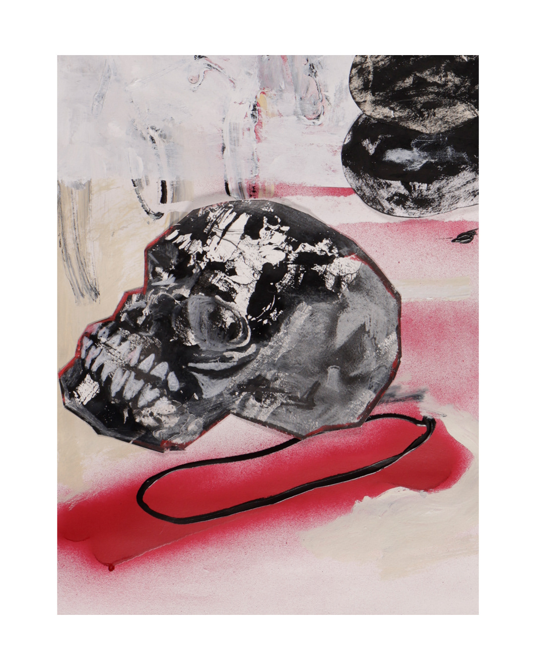 Skull from Mixed Media Illustration