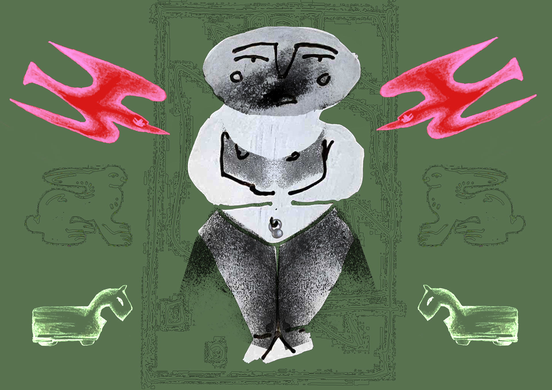 'Untitled' Mixed media Collage.