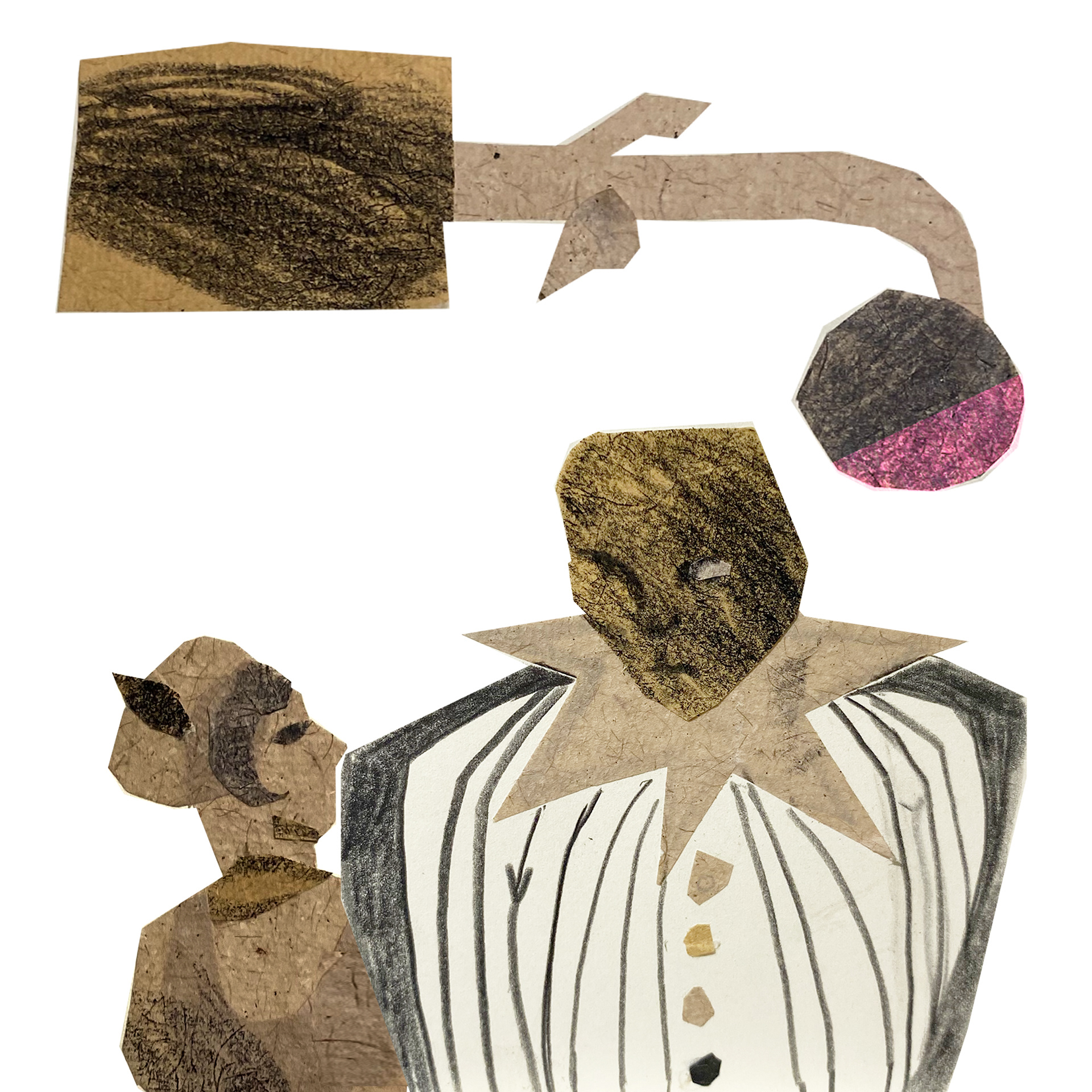 Editorial Illustration Mixed media Collage 'The Monster and I'.