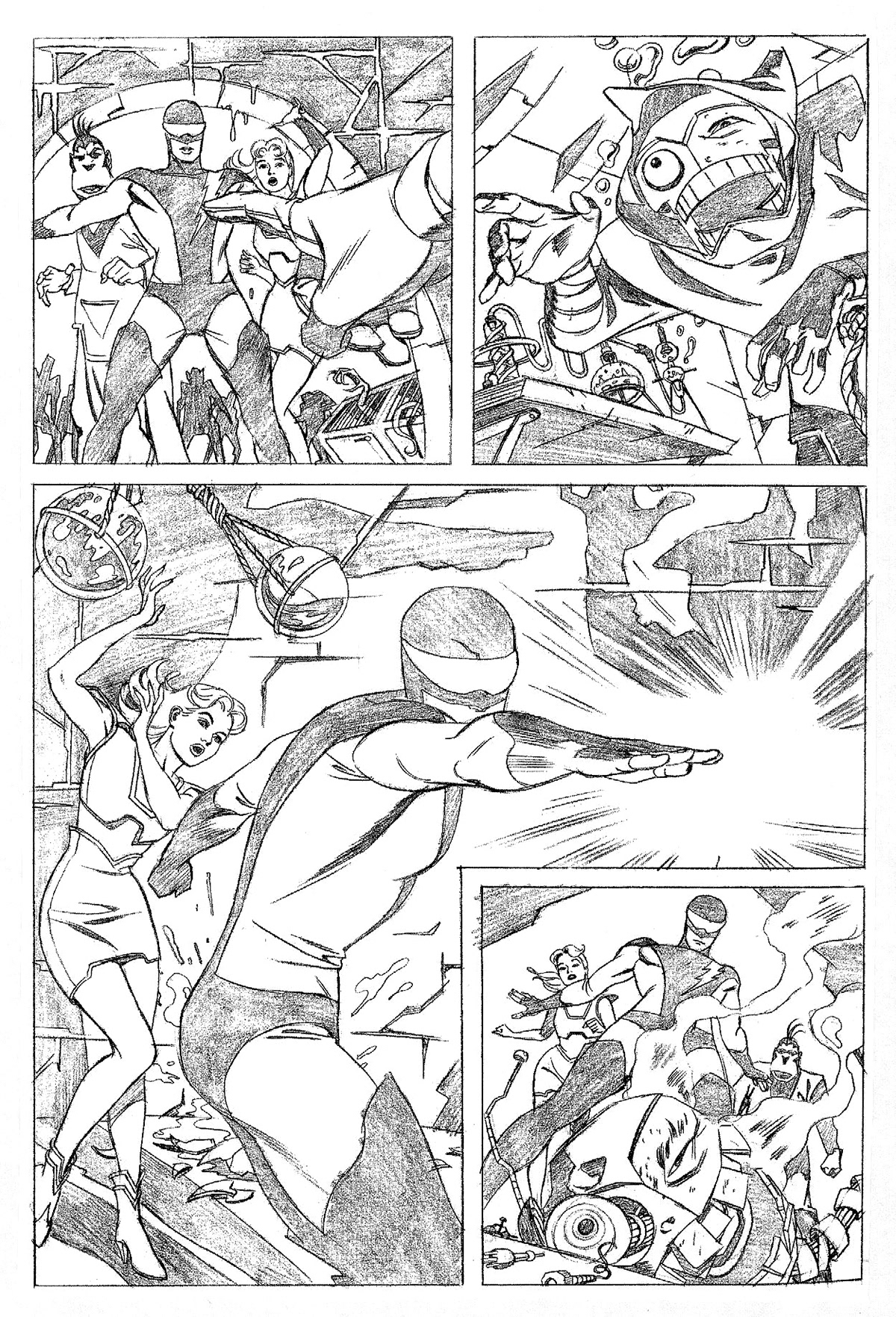 Pencils by Steve Rude from he Art of Comic Book Inking