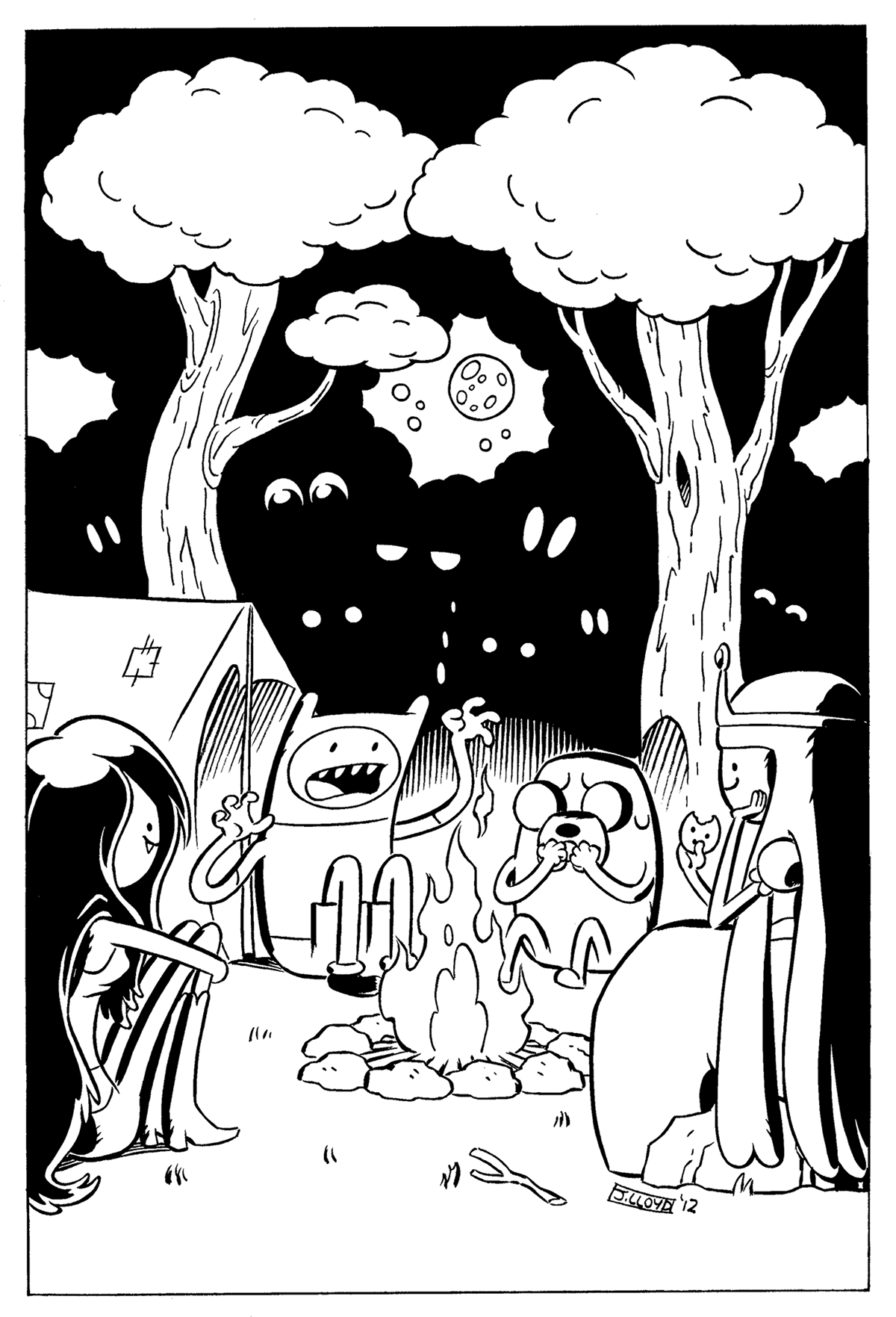 Pencils & Inks for the cover of Adventure Time #6