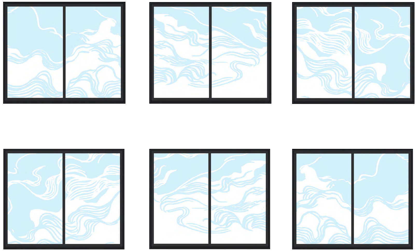 Close up of window graphics
