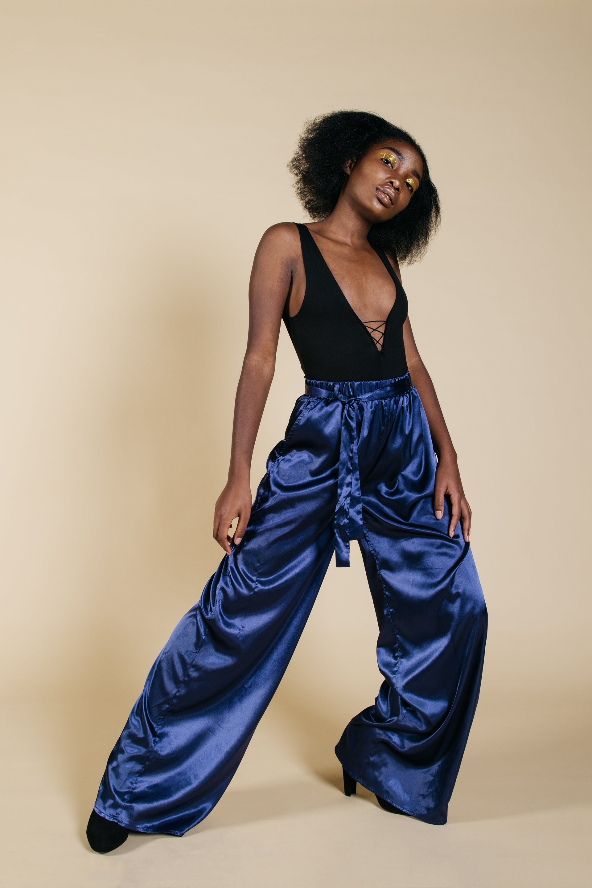 Satin Palazzo Pants by Meche The Label