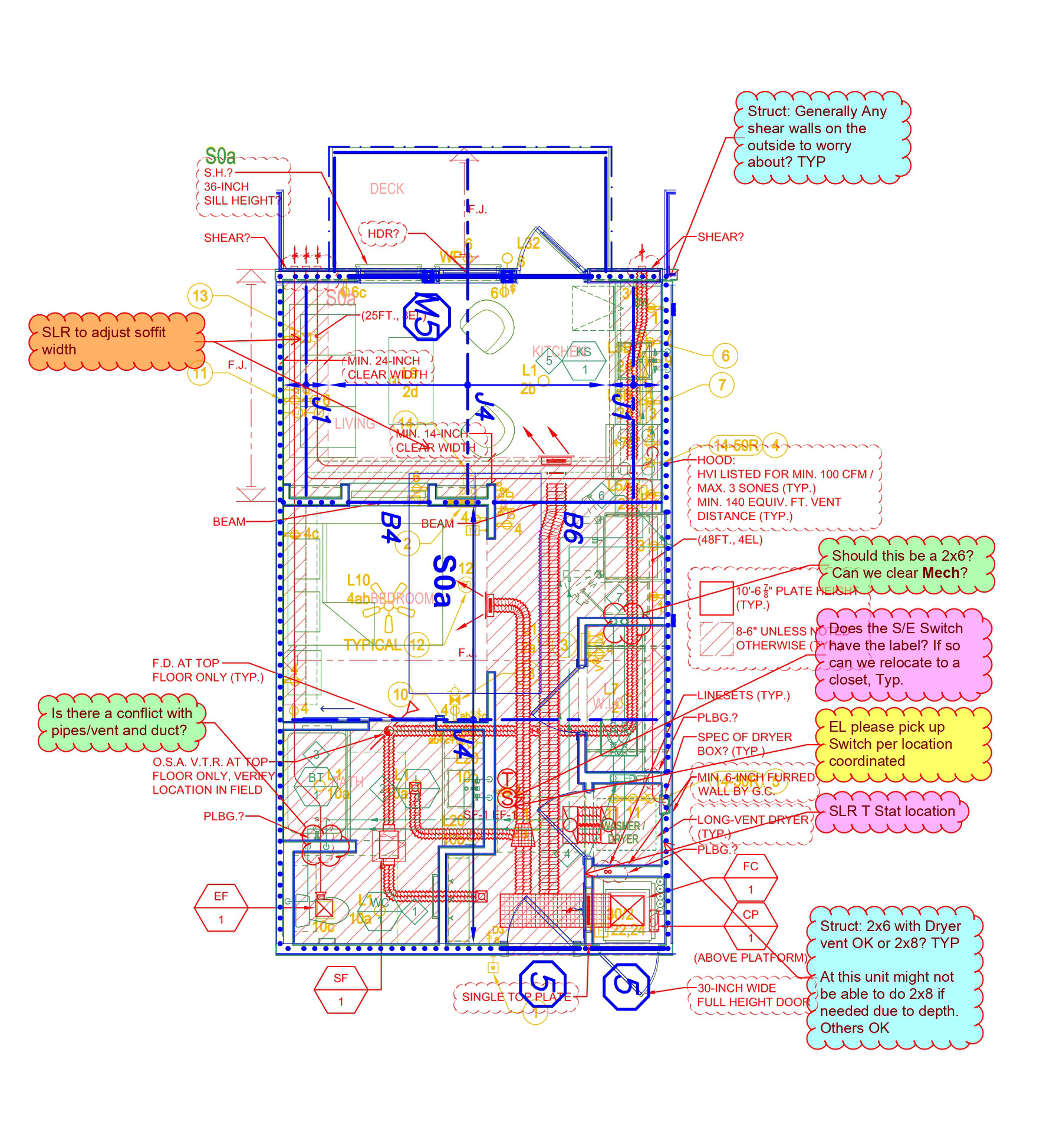 MEP & Structural Consultant coordination based on our unit layout.