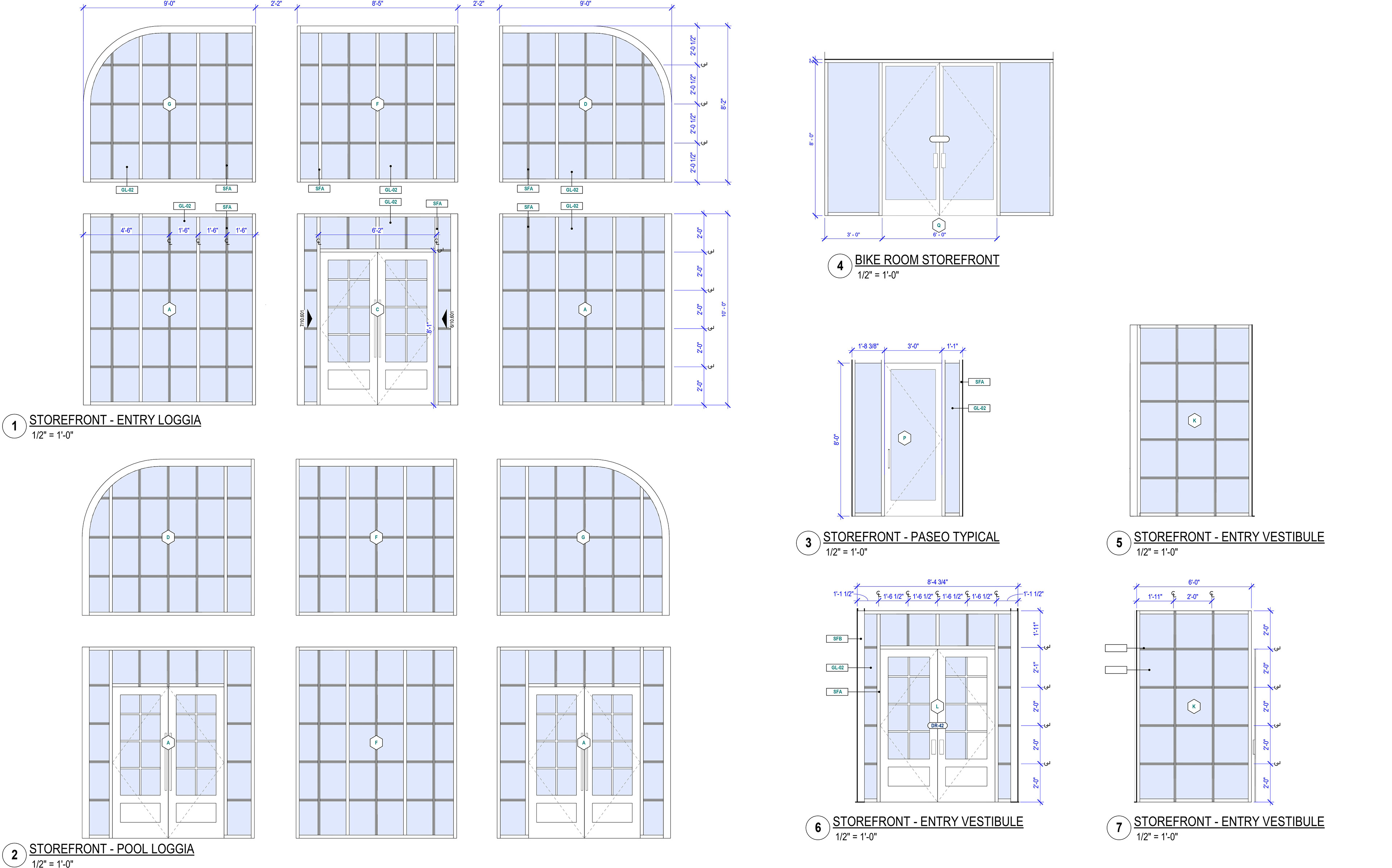 Window schedule produced in Revit. Windows modeled and notated.