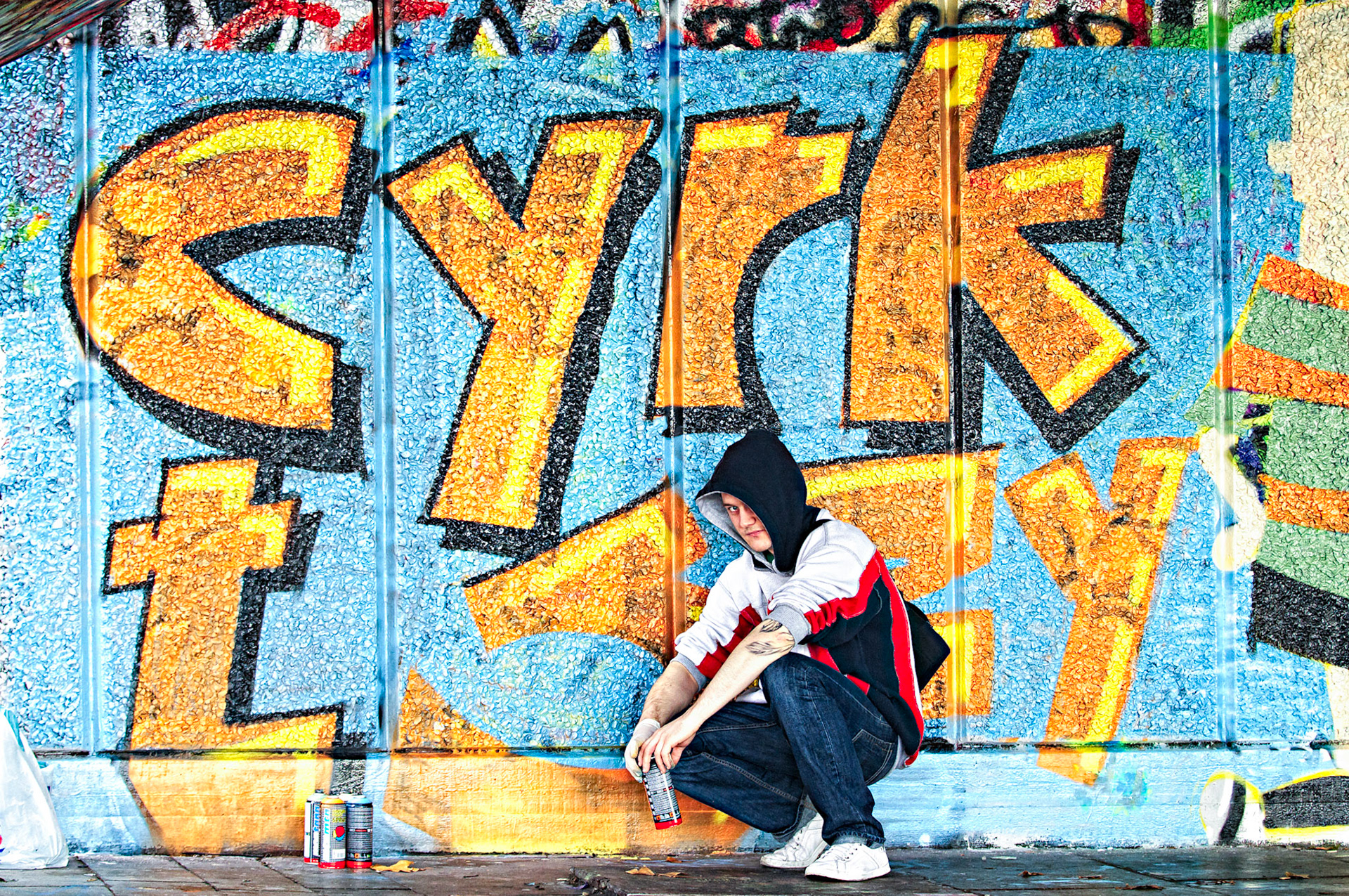 Street artist, London, UK