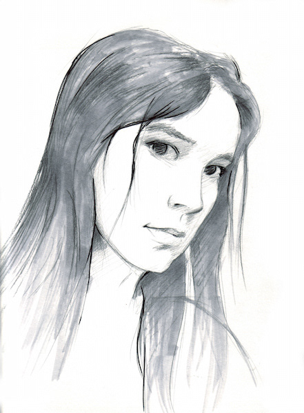 Self-Portrait - Graphite, Ink and Marker on paper