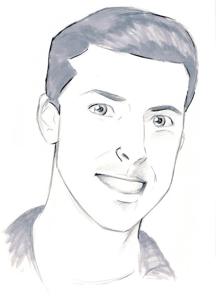 Mike - Graphite, Ink and Marker on paper