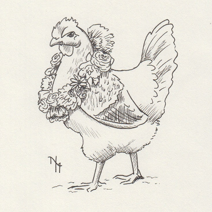 Chicken - Inktober - Ink on paper