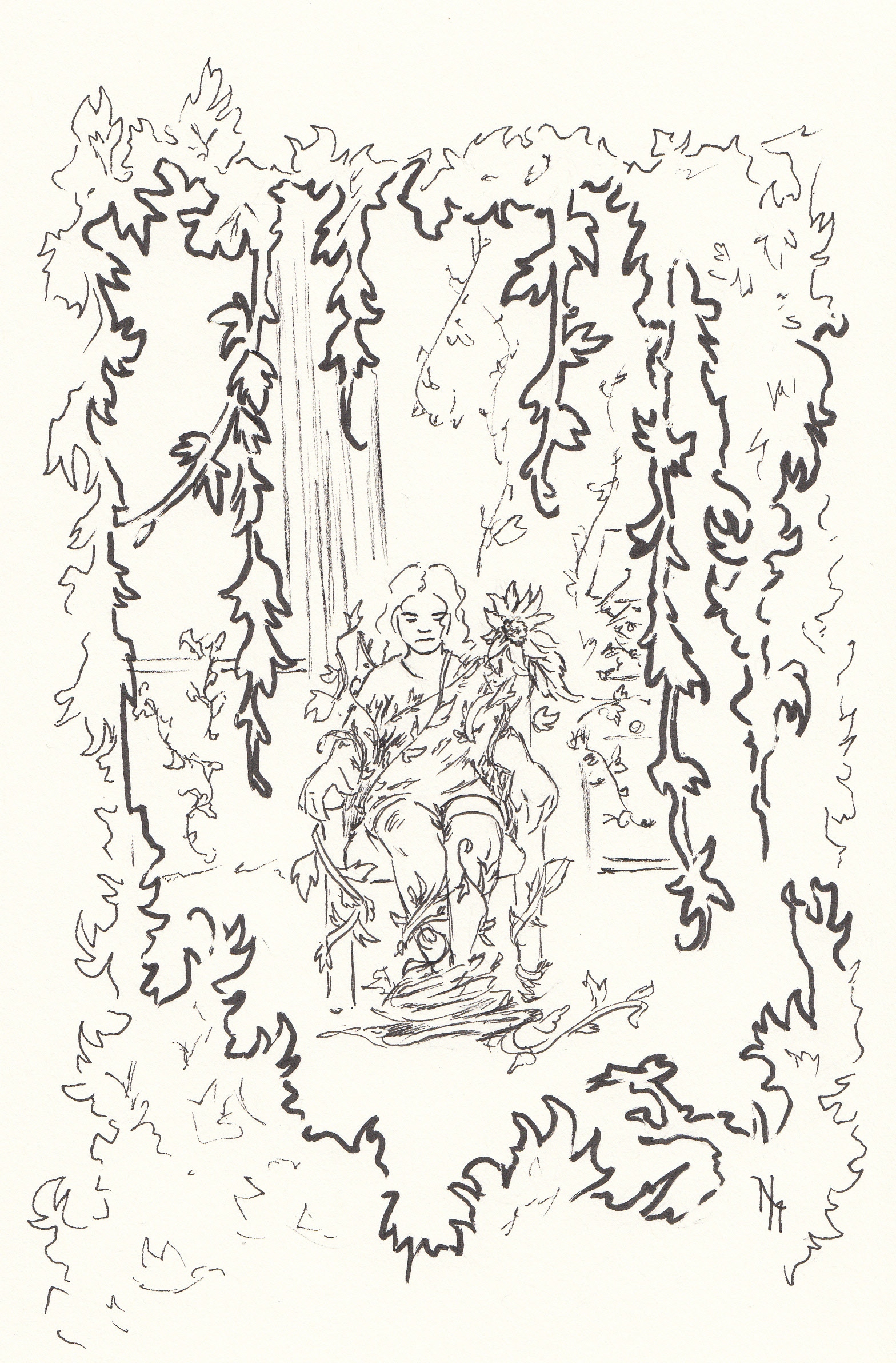 Overgrown - Inktober - Ink on paper