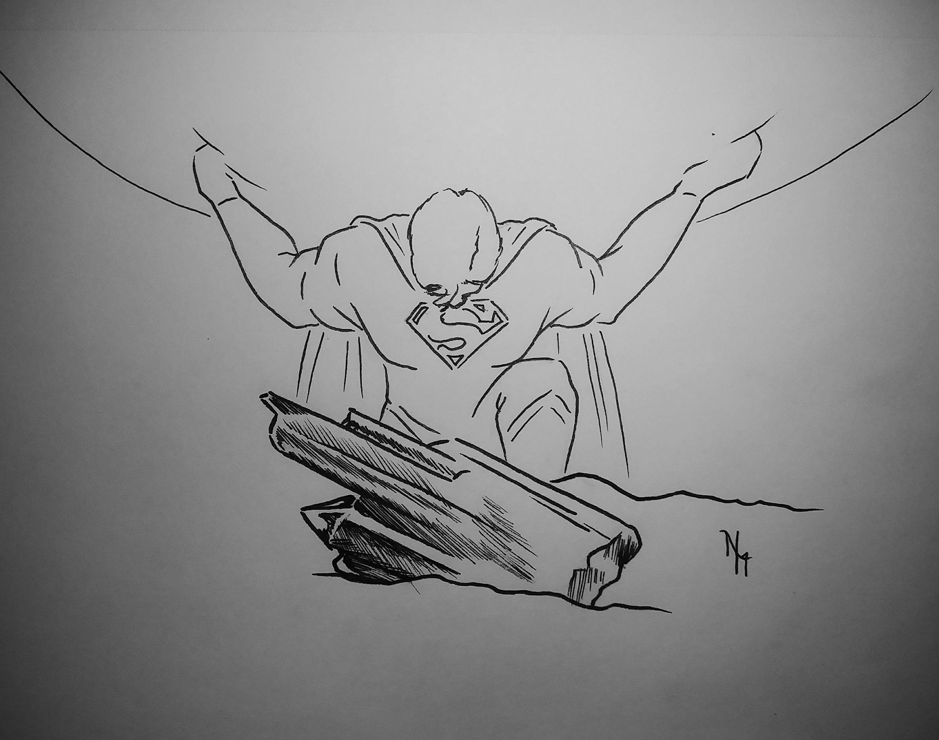 Weak - Inktober - Ink on paper