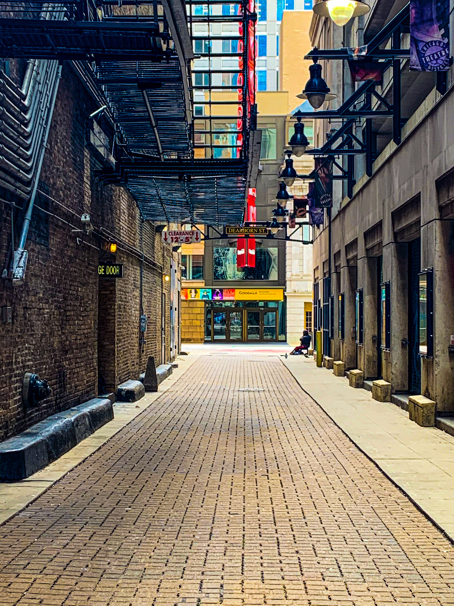 Unknown Goodman sitting at the end of Couch Place Laneway for the Goodman Theatre