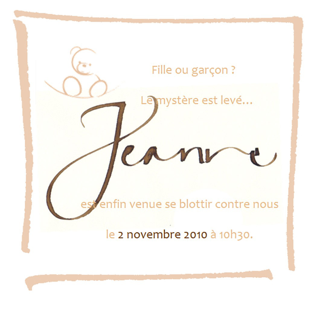 Faire-part - Jeanne (2010)