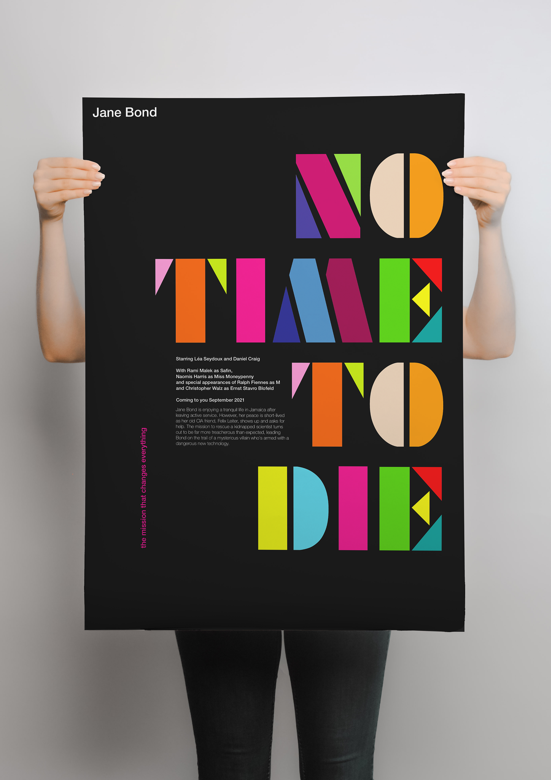 Jane Bond "No Time To Die" Movie Poster inspired by Neville Brody
