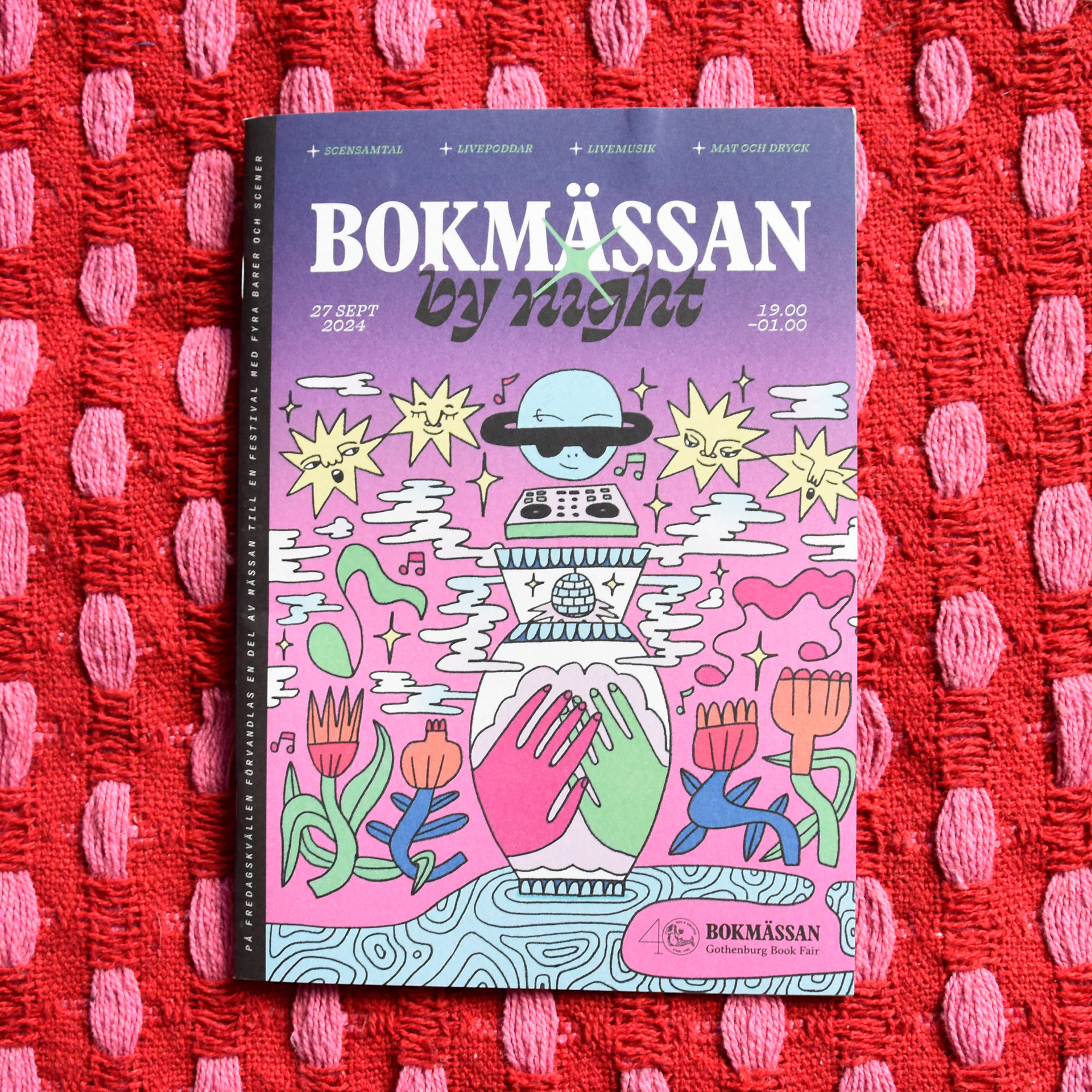 En bild av Bokmässan by night programblad 2024.