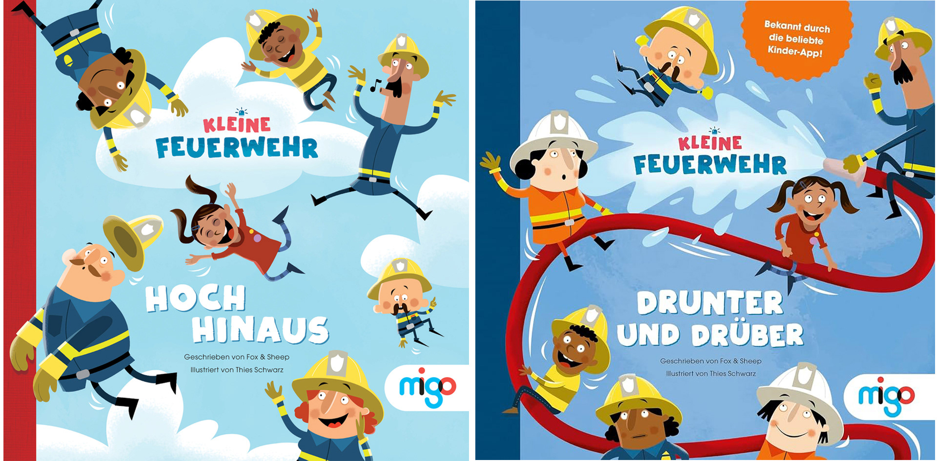 Illustration; funny; children`s book; fire station