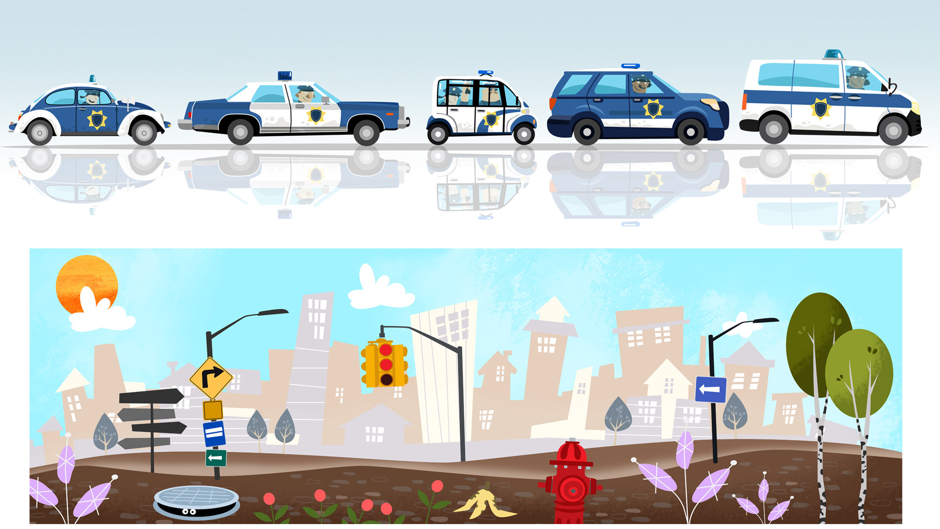 Kids app; children`s book; police