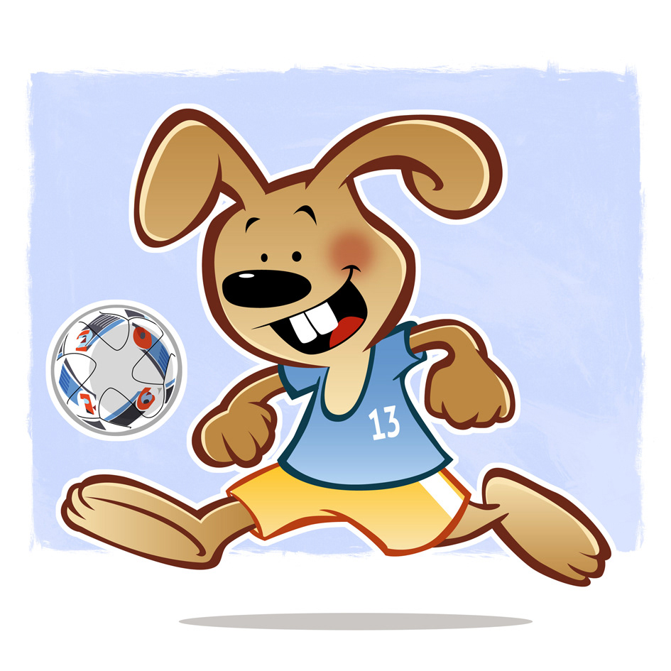 character design; children`books; rabbit; football