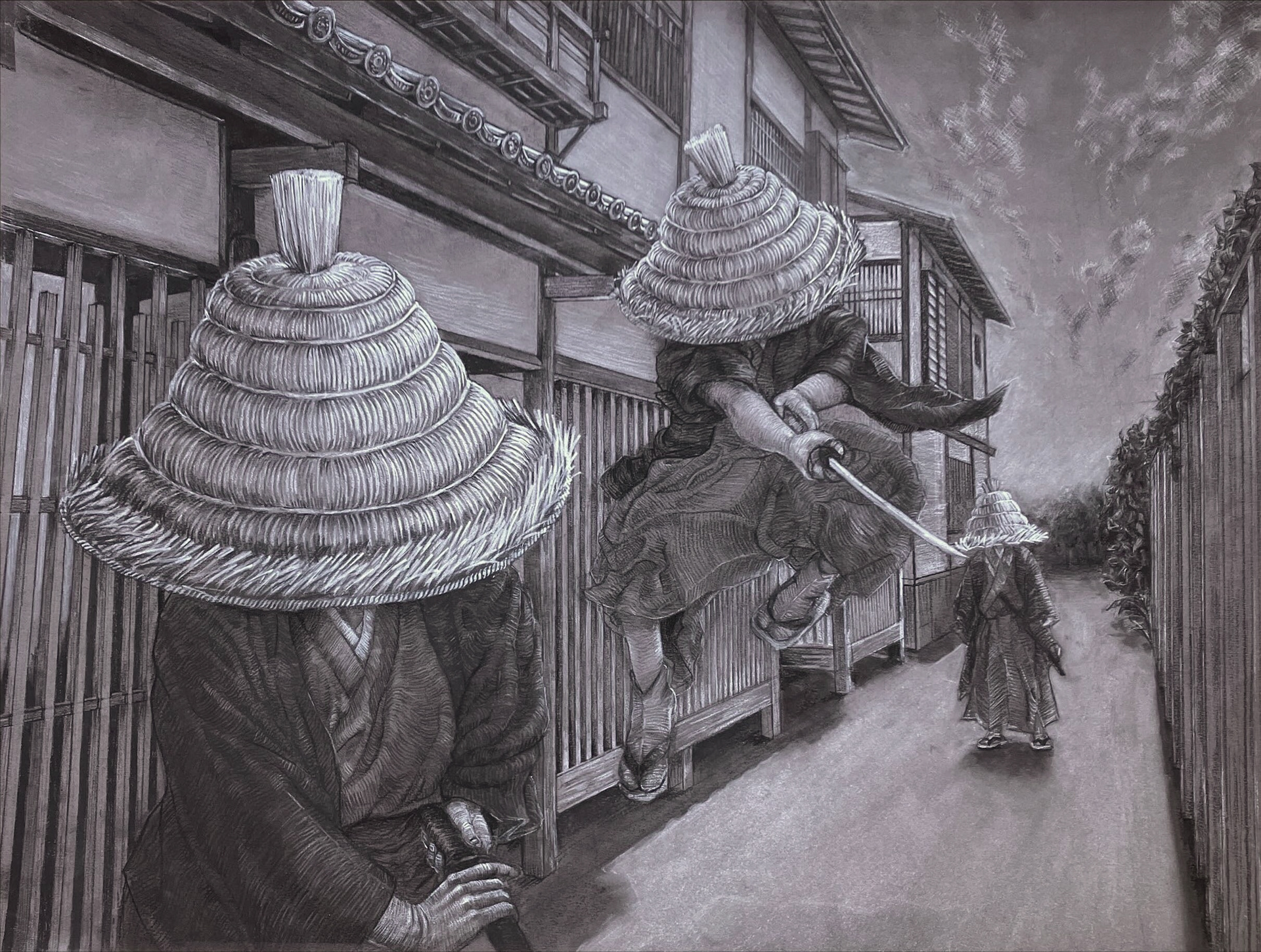 Samurai Attack | Charcoal Pencil | 2022