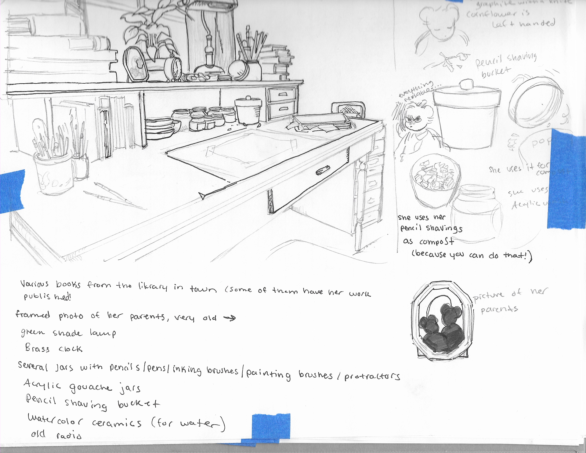 Exploration of Cornflower's watercolor desk