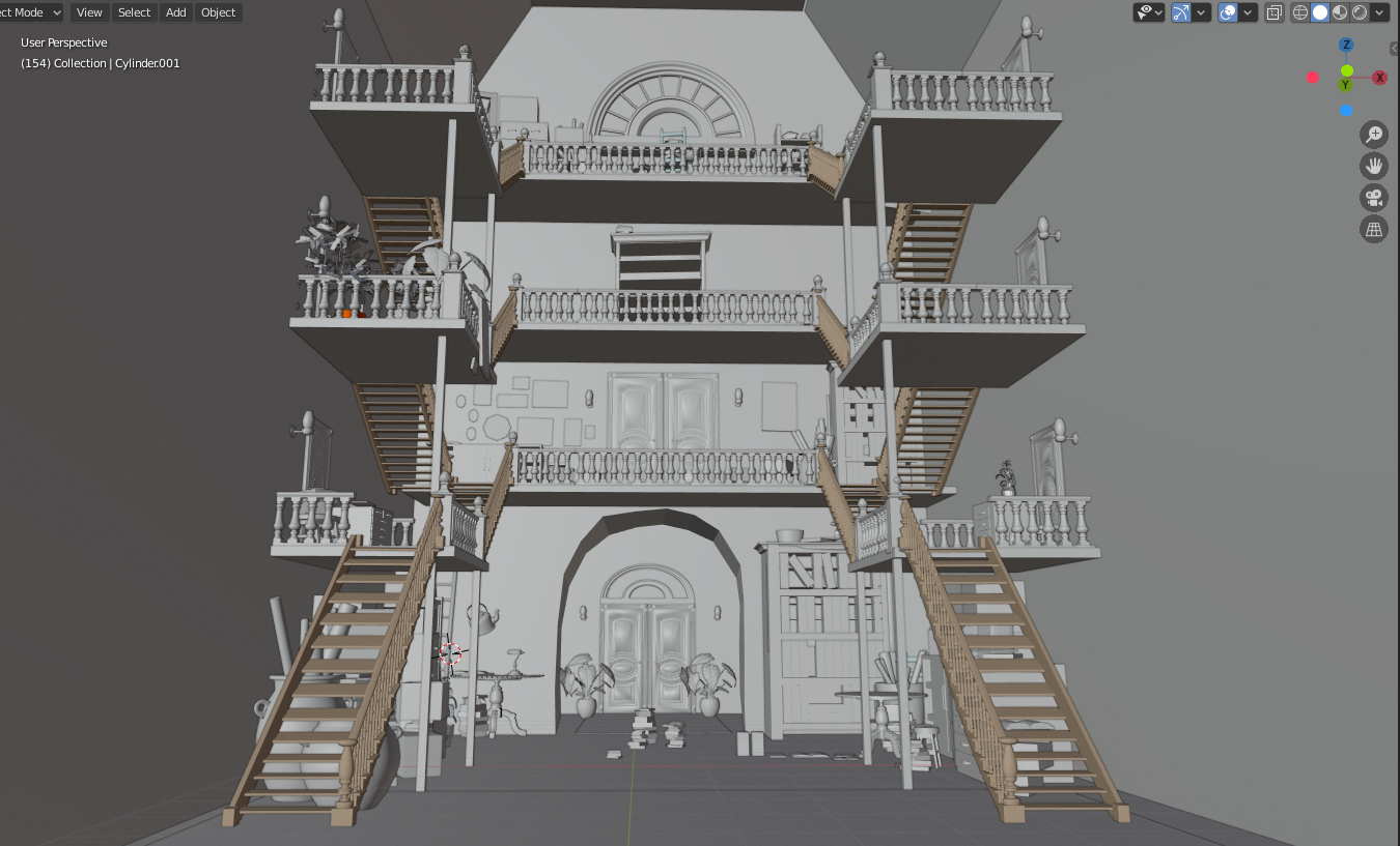 "Guild Sleeping quarters" mockup in Blender