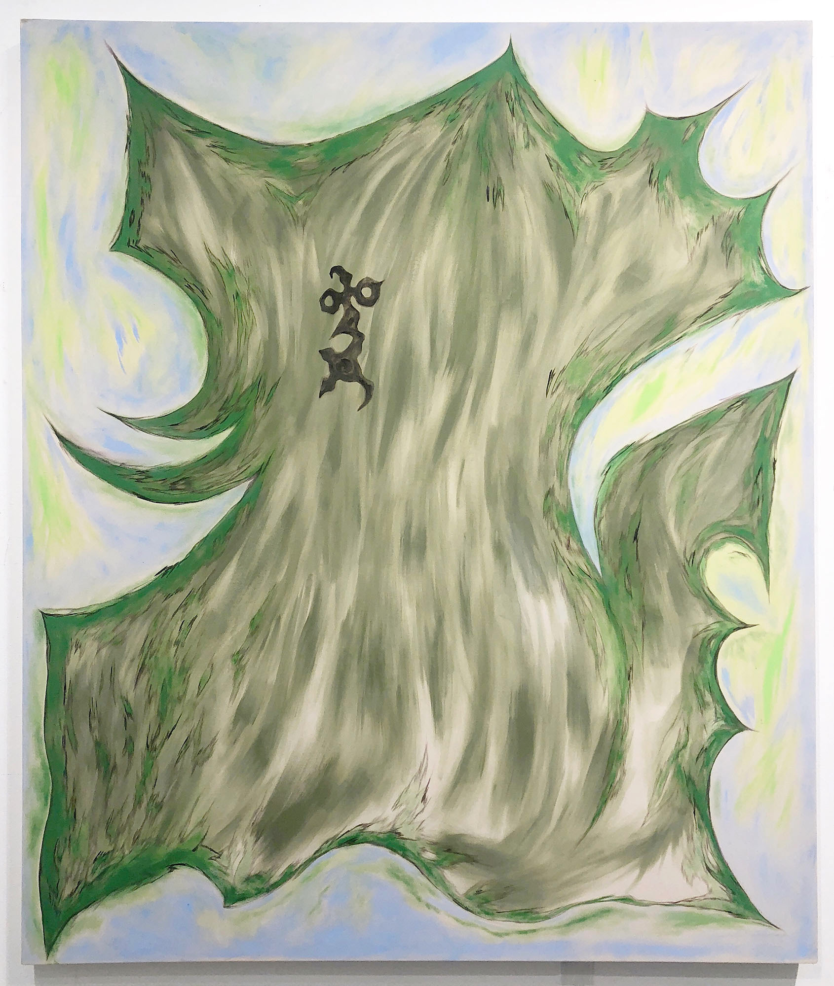 Island, 2019, flashe and cochineal pigment on canvas, 72 x 60 in. (182.9 x 152.4 cm).