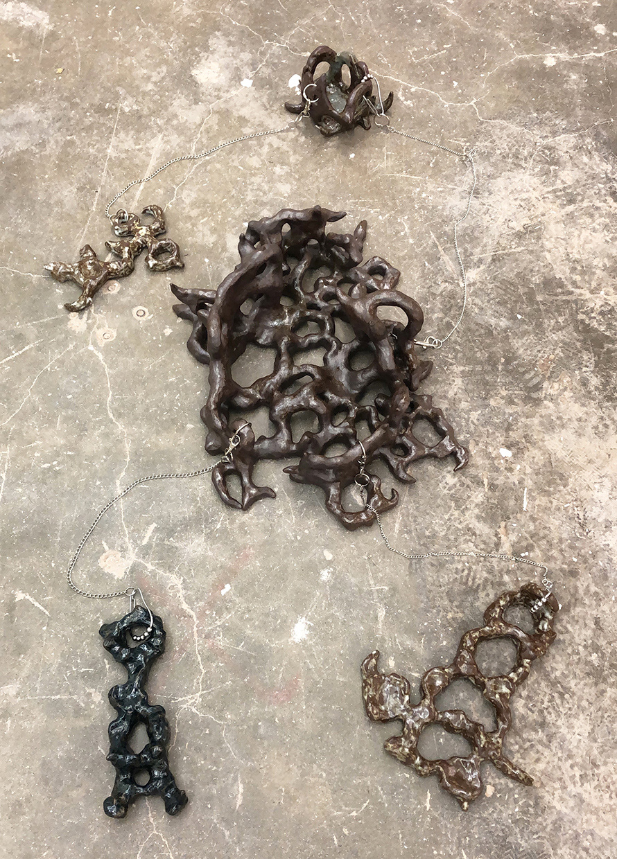 Untitled, ceramic and metal, 2019.