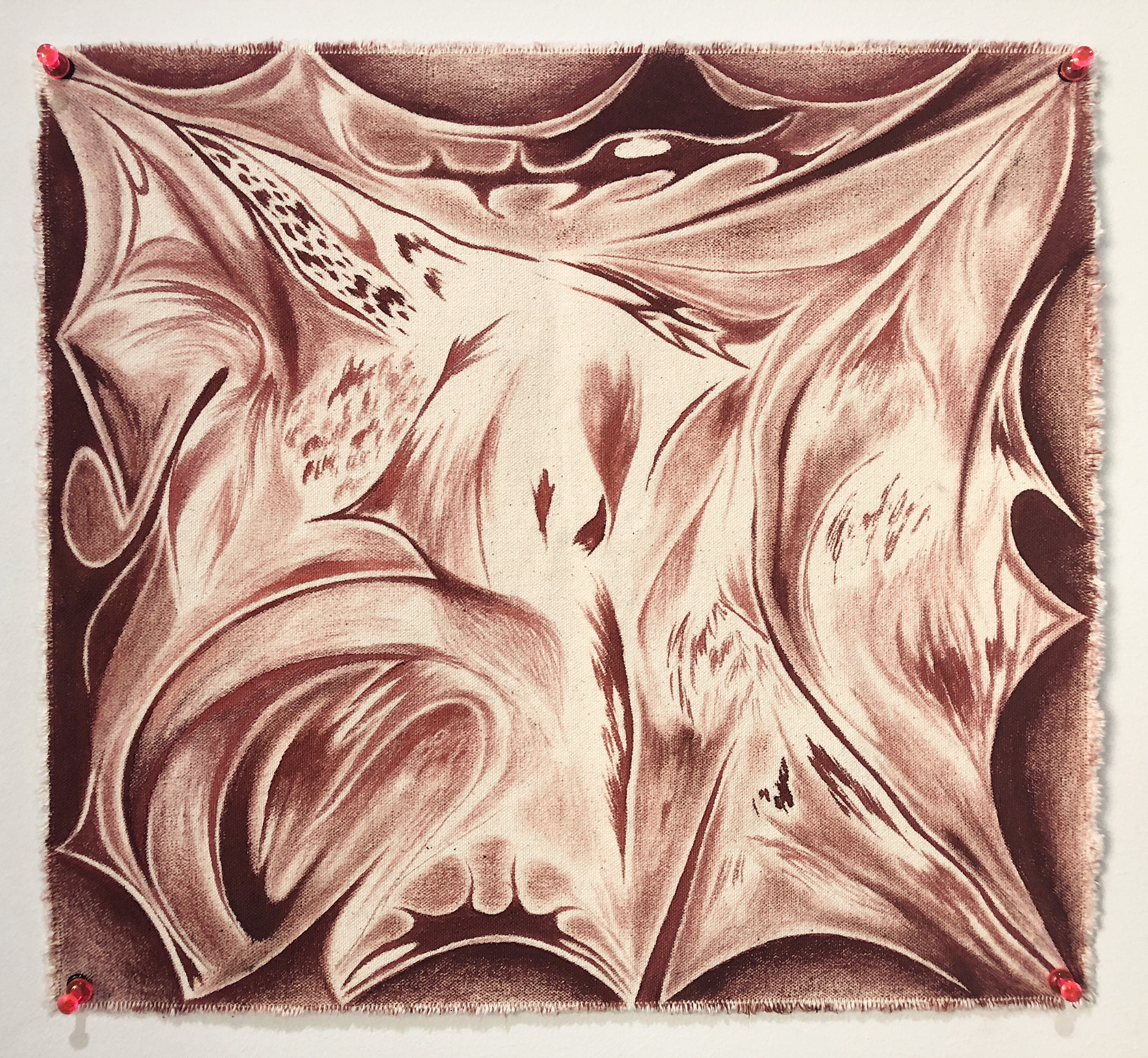 Untitled, 2019, cochineal pigment on canvas.