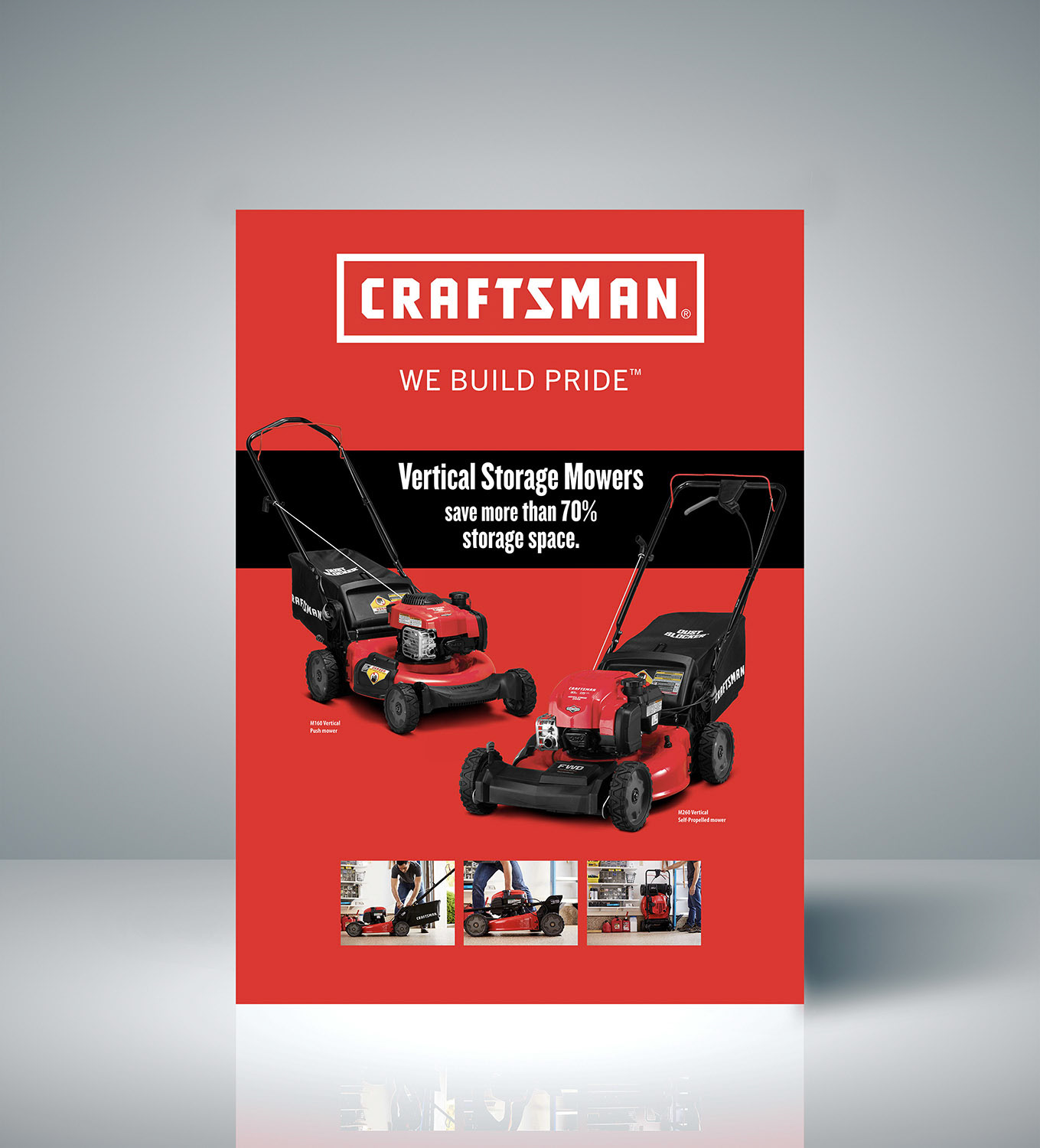 Craftsman mowers banner in room