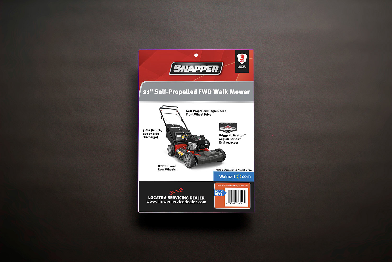 Snapper - Walmart mower dark brown background