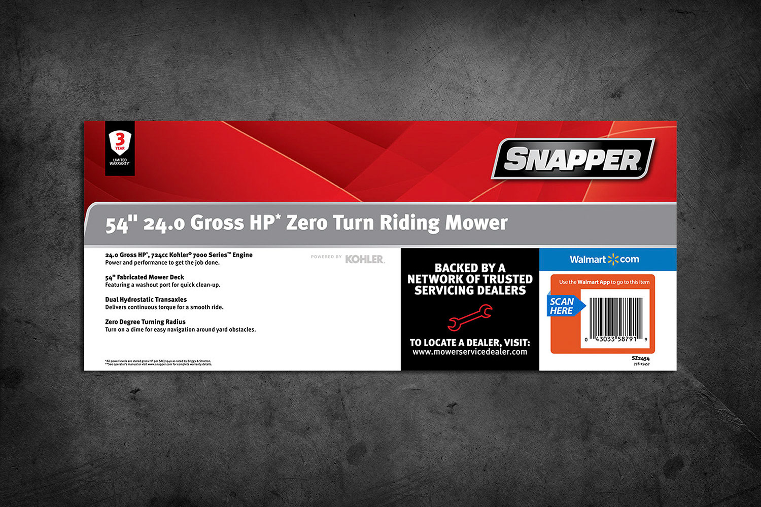 Snapper Walmart product card Grey textured concrete wall background
