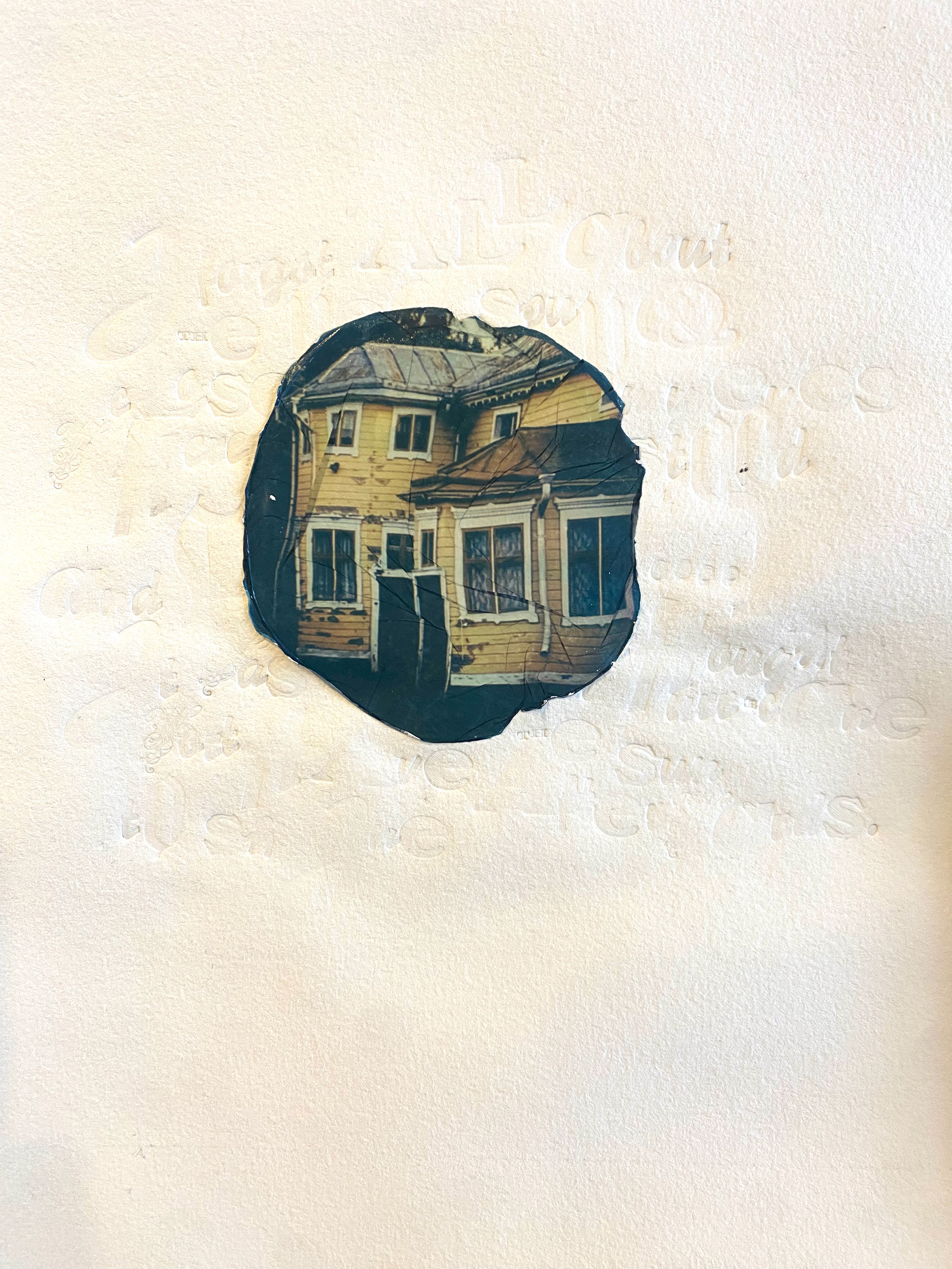 "The yellow house", part.2, Etching print and polaroid emulsion on paper, Stundars, 2023 (c)