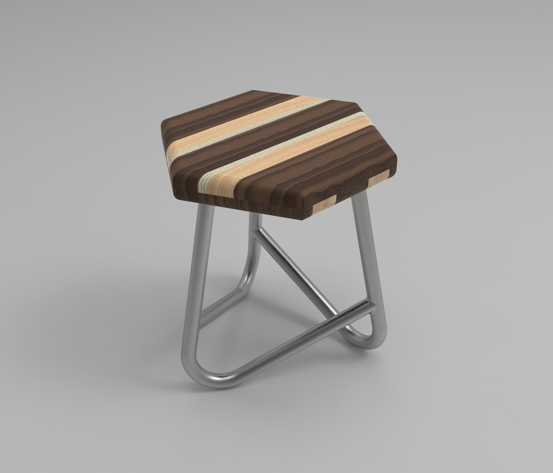 Final stool render in Solidworks.