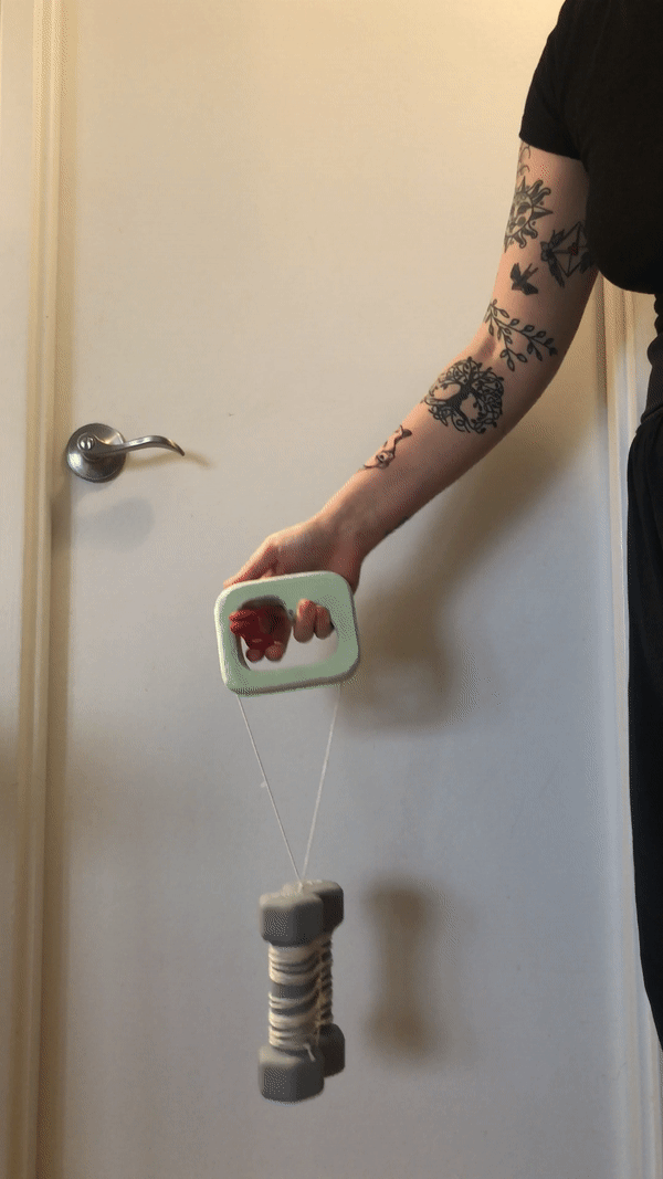 Testing the two-finger squeeze.
