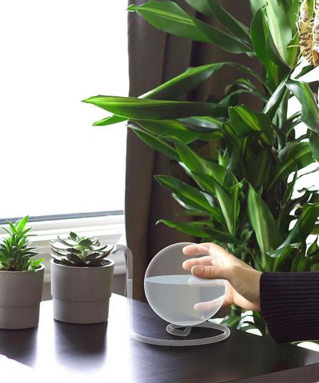 Step 2: allow water to fill the base of the watering can.
