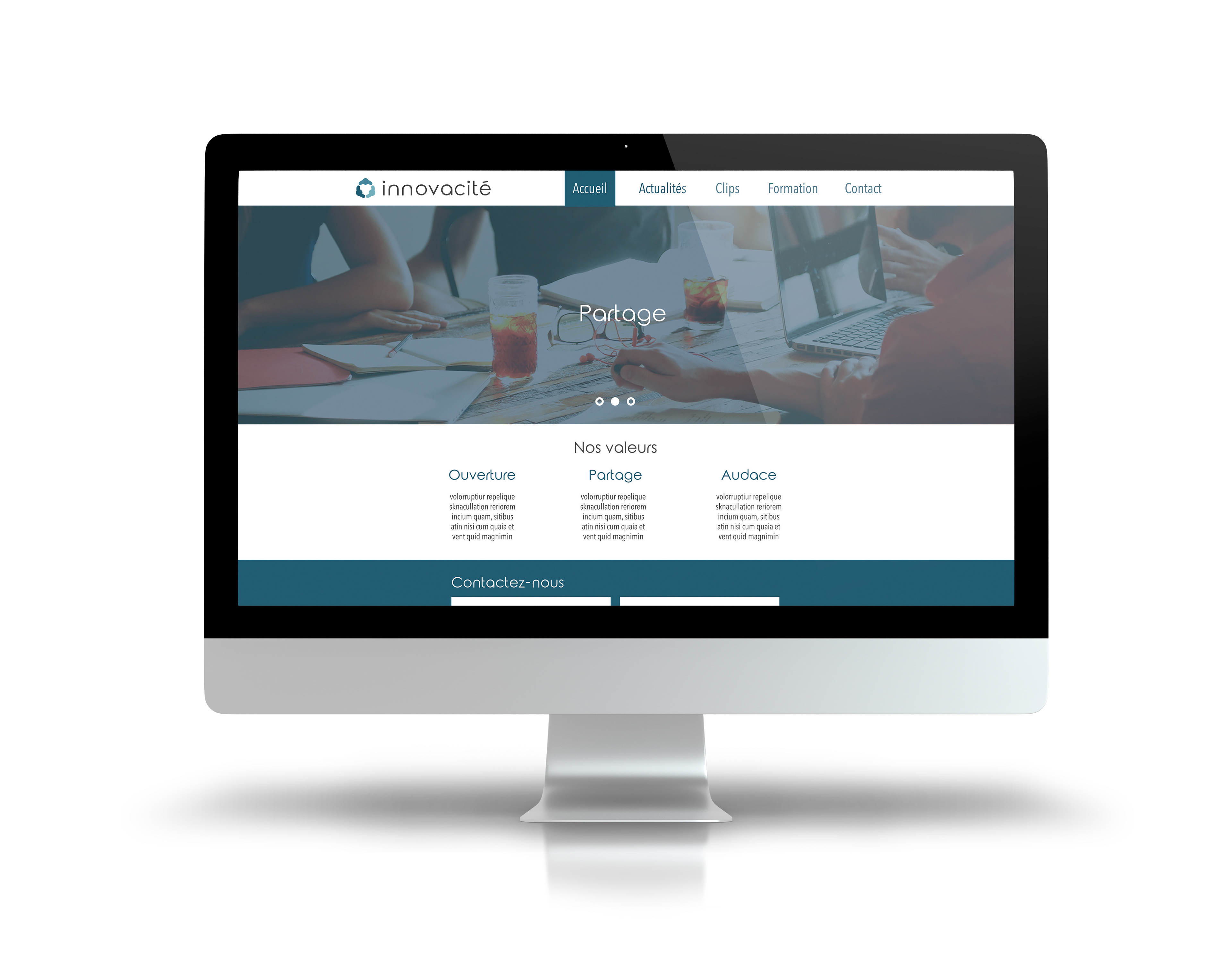 Innovacité website mockup.