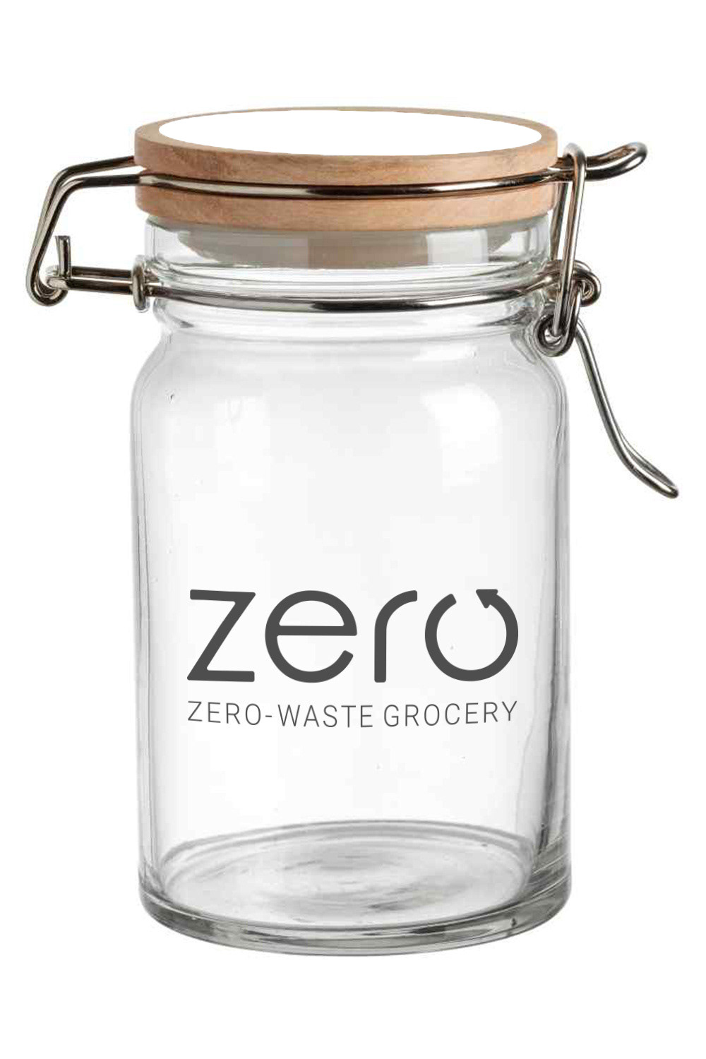 Reusable jar with a white top surface, allowing the consumer to write the contents or quantity of the container for future reference.