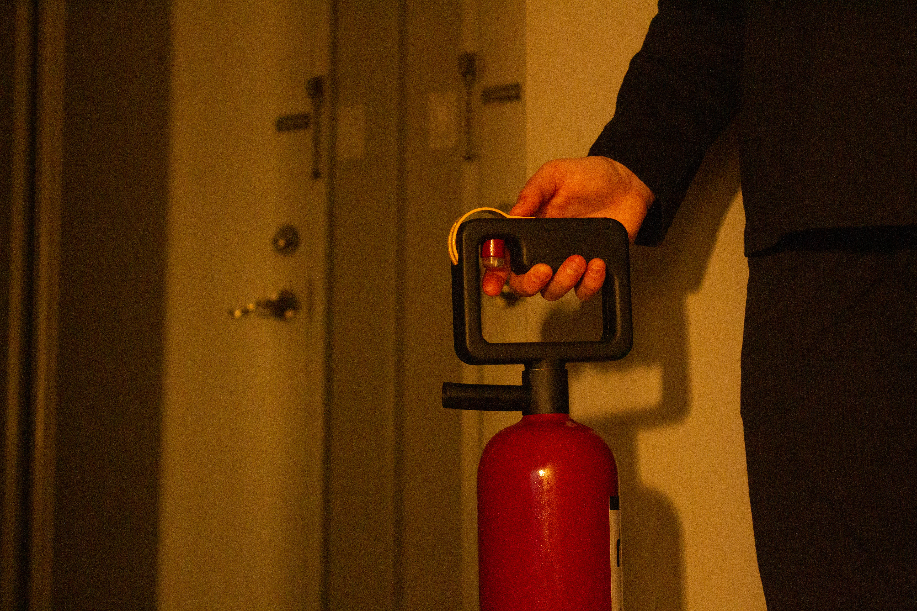 Squeeze the button to release the agent.