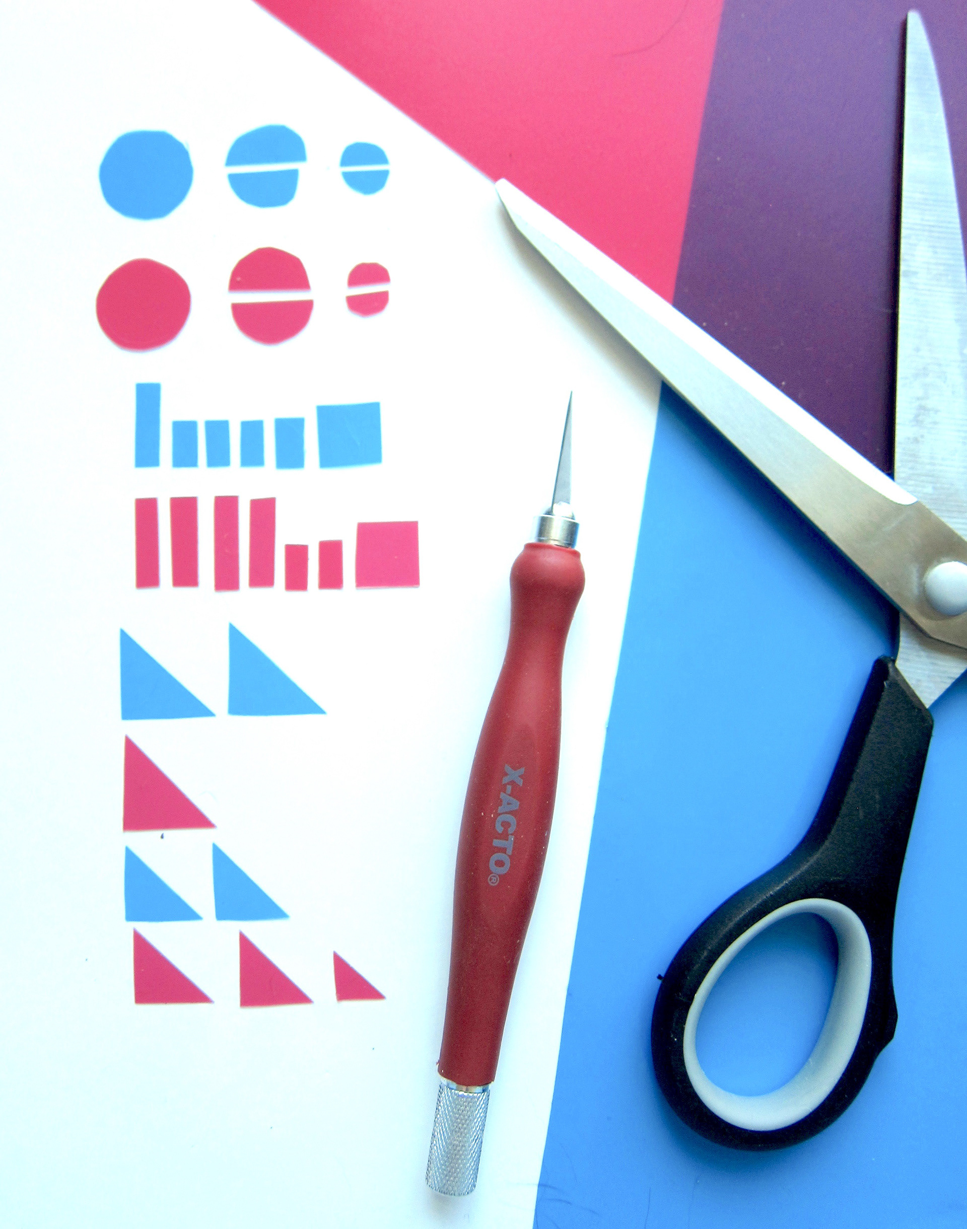 Tools used to create each letter of the alphabet