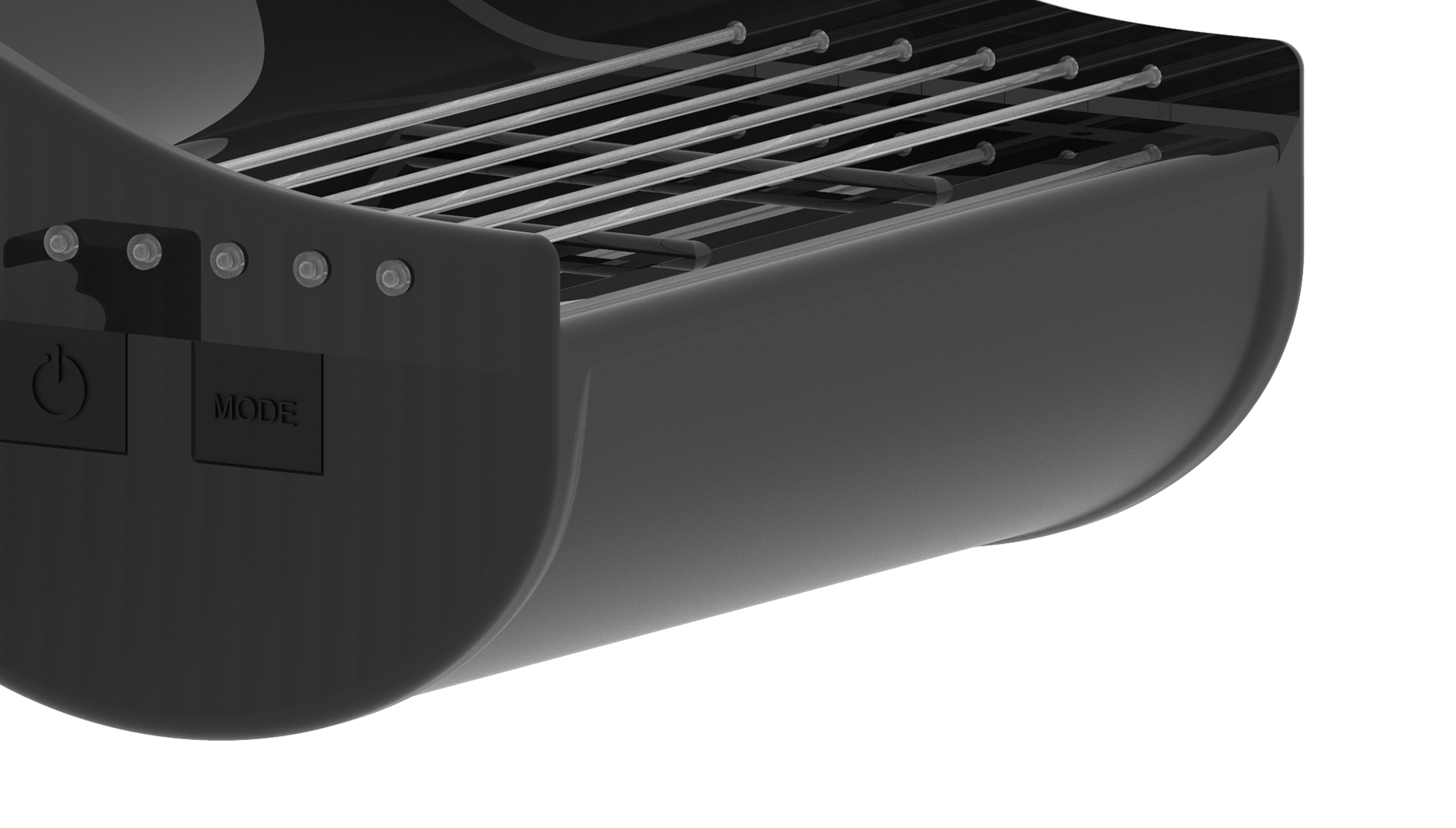 Control ridges for comfort and control when sliding the module up and down the neck