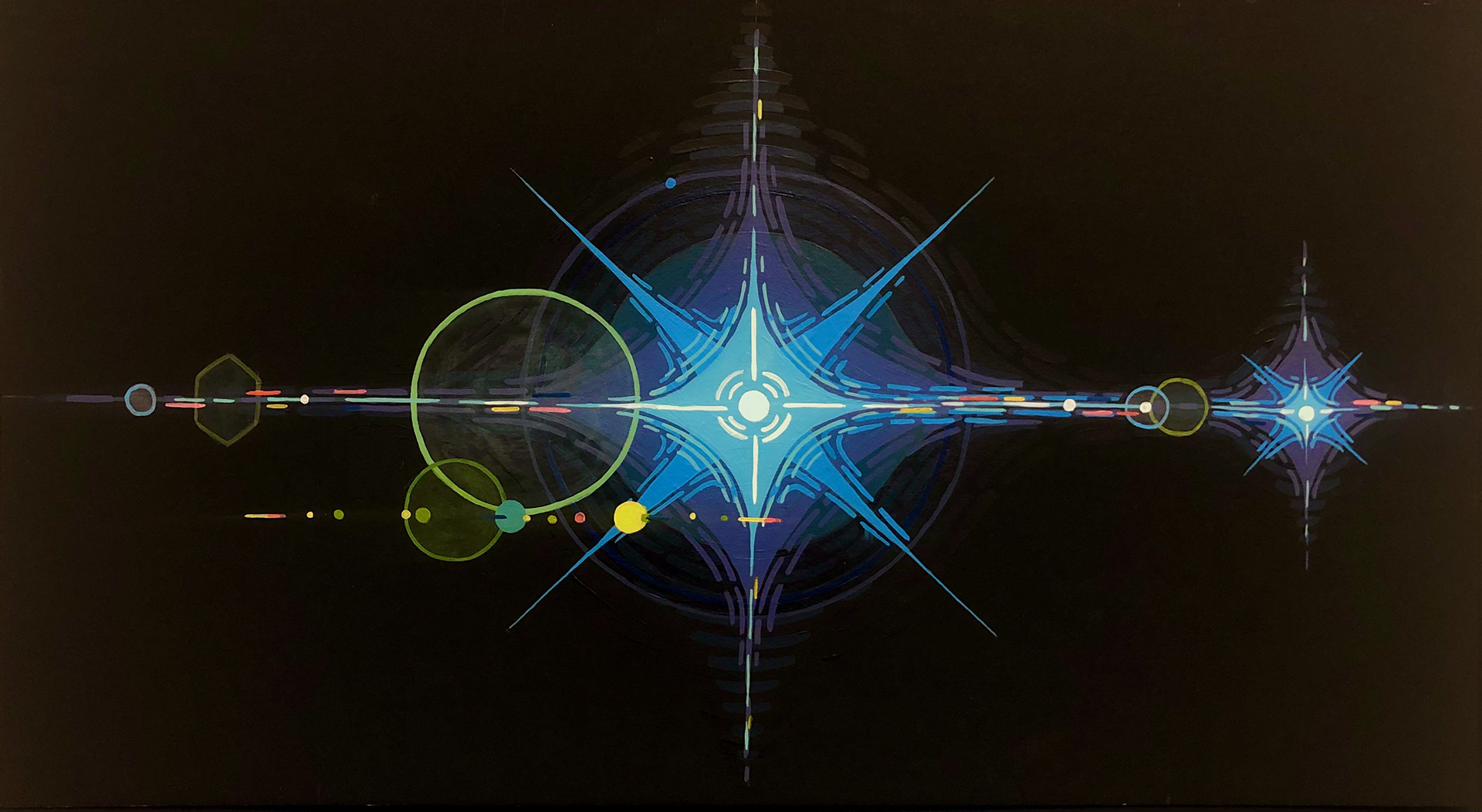 Solar Flare III. 2023 Acrylic on Panel. 
