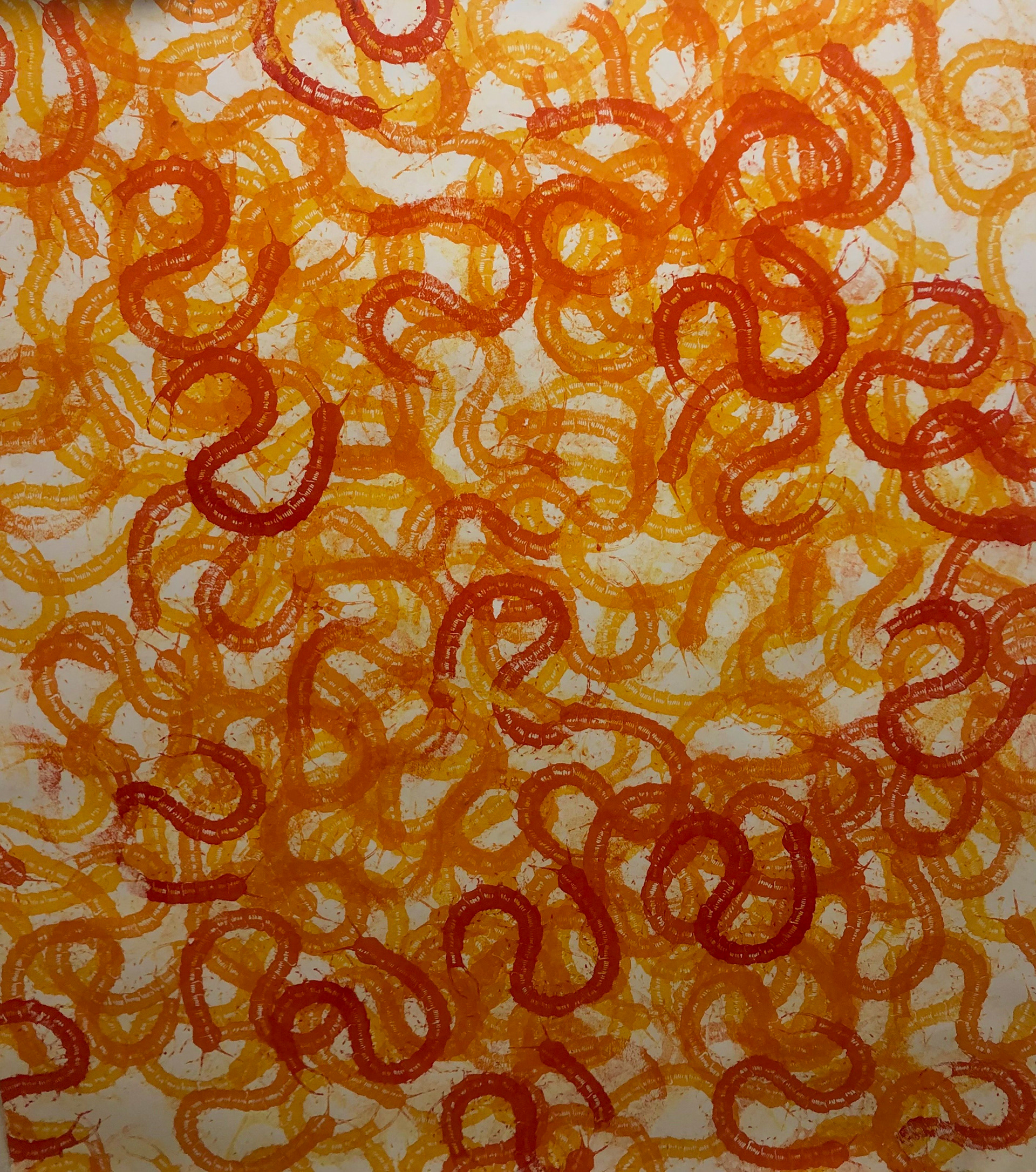Centipedes II. 2023 Screenprint on paper. 