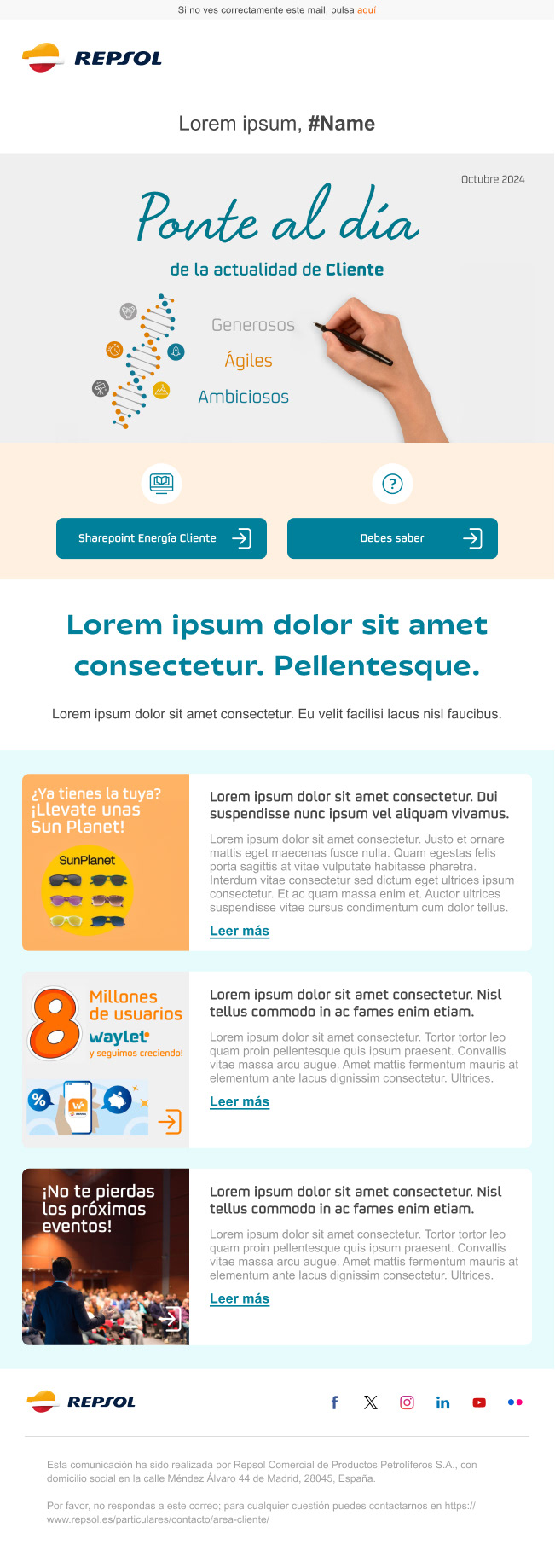 Newsletter Ponte al día de la actualidad repsol 2