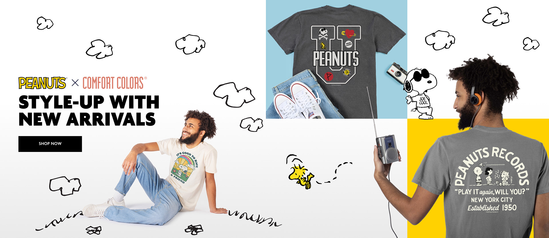 Peanuts Comfort Colors Collaboration Homepage Block