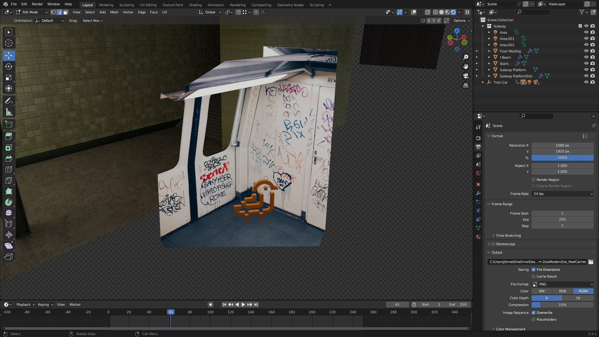 Preview of Projected Image Texture (Subway Car Interior)