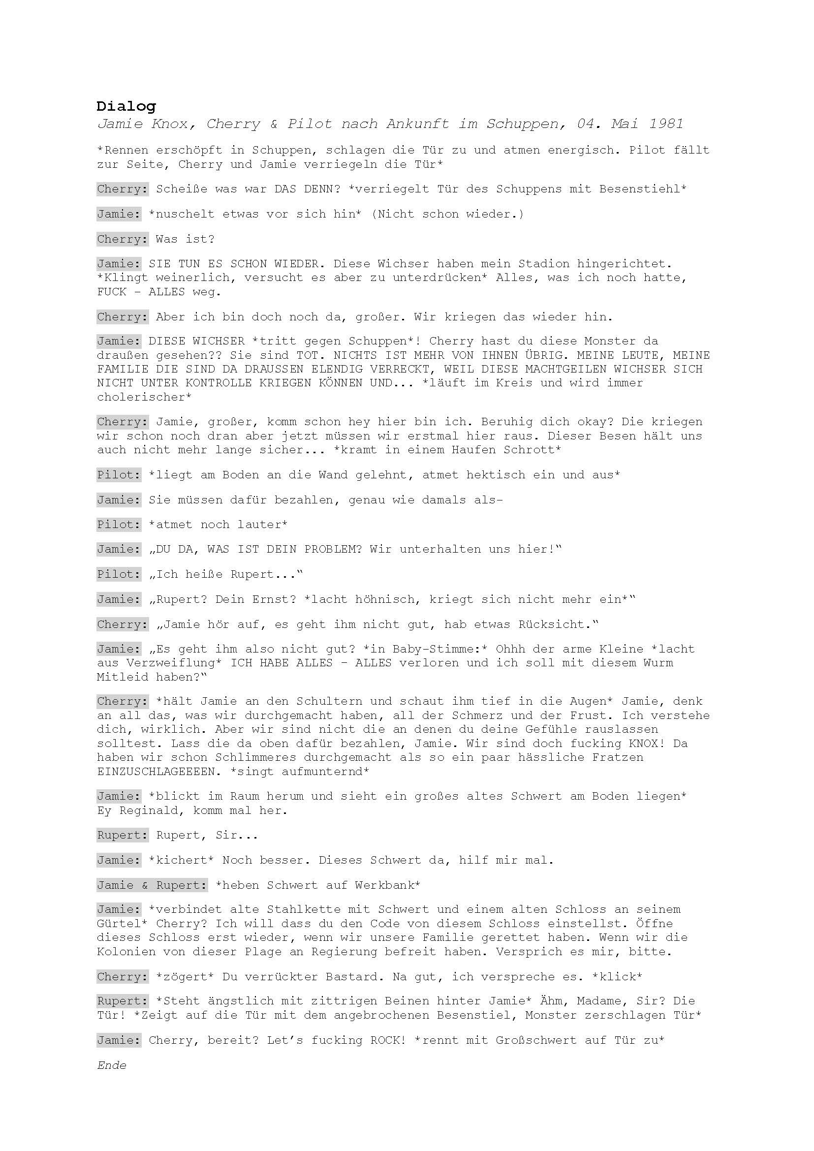 Dialog with Jamie Knox