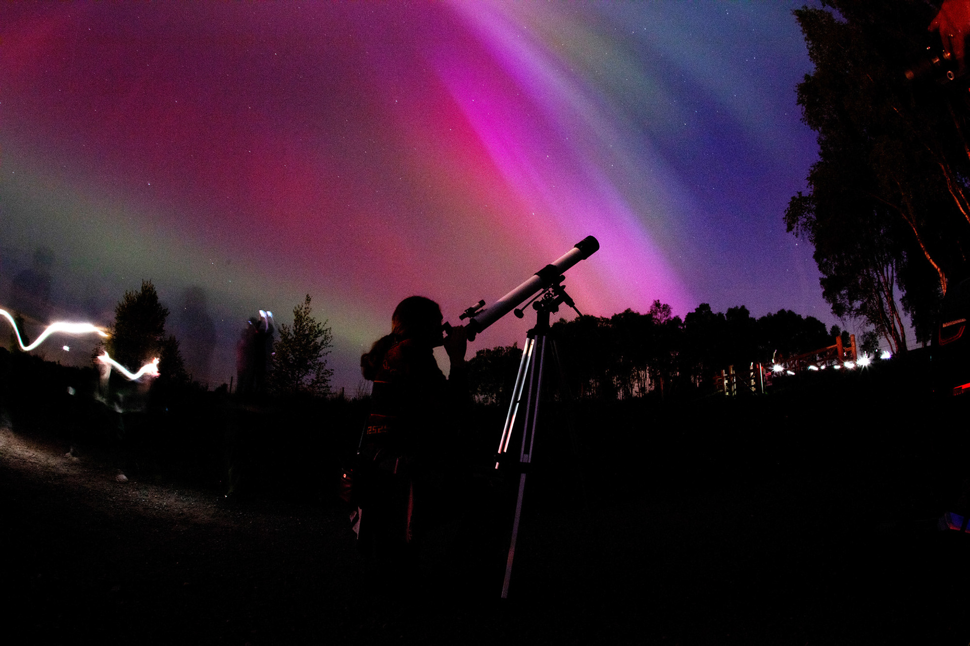 The Northern lights make an appearance in Yorkshire as a Coronal Mass Ejection. 