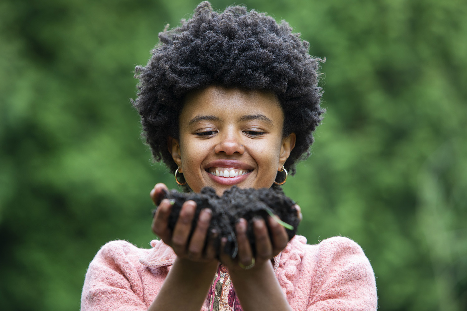 Weleda Save Earth's Skin Campaign: Poppy Okotcha in the Weleda Gardens in Ilkeston, Derbyshire. Lucy Ray/PA Wire