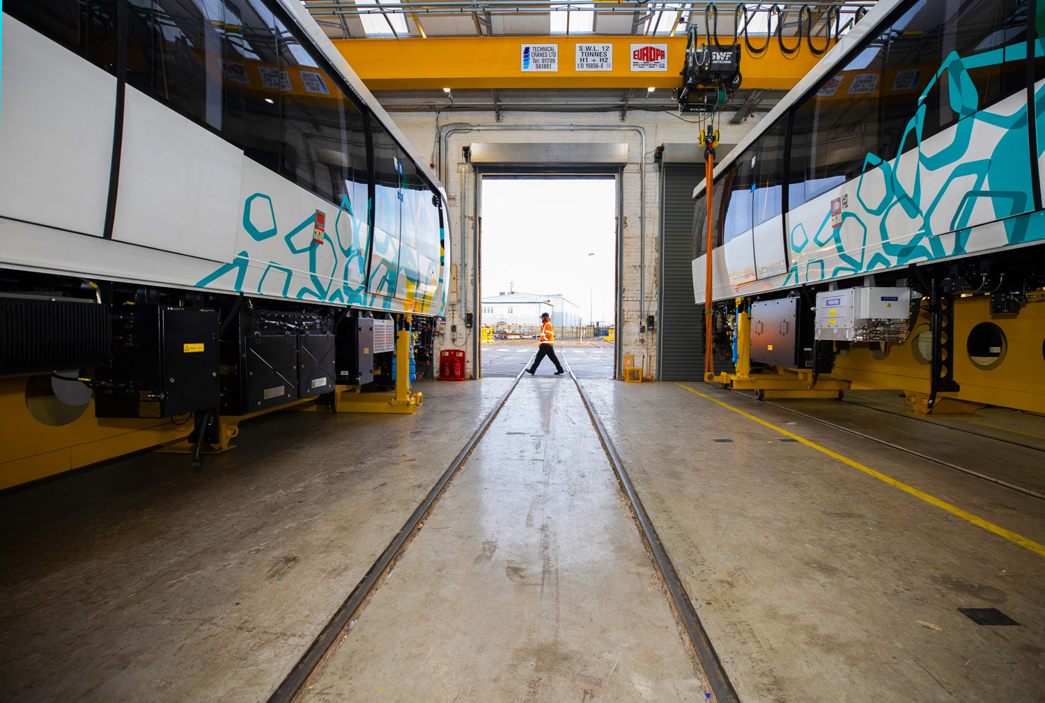A monorail, designed and built by Alstom in Derby, leaves the plant today, during Cop27 week, as it begins its journey to Cairo in Egypt. PA Photo. Photo credit should read: Lucy Ray/PA Wire
