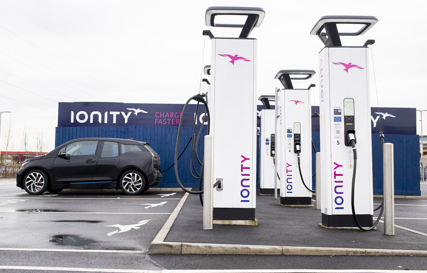 Electric car charging by Ionity. Electric car popularity is gathering momentum. Photo: Lucy Ray